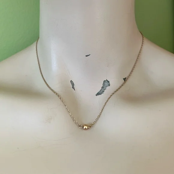 💫Dainty & Beautiful Vintage Stamped 14K Gold Ball Necklace - Picture 12 of 16